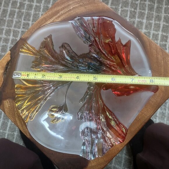 Walther Glas serving dish,  texturized acanthus leaf, Glass, Germany, 1970s - Picture 7 of 7